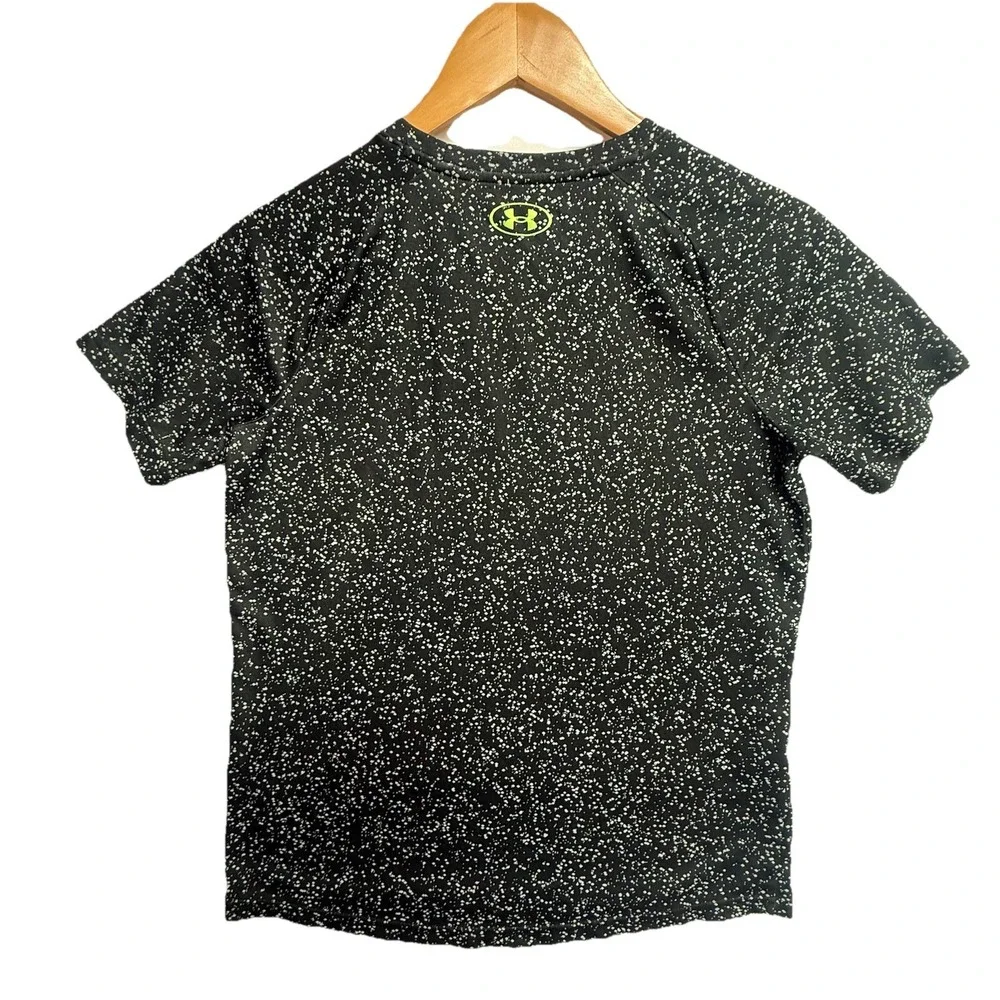 Under Armour Youth‎ Large Black Speckled Logo Tee Athletic Short Sleeve